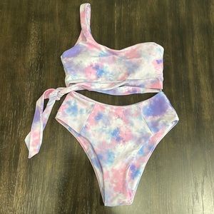 Tie DYE one shoulder high waisted bikini